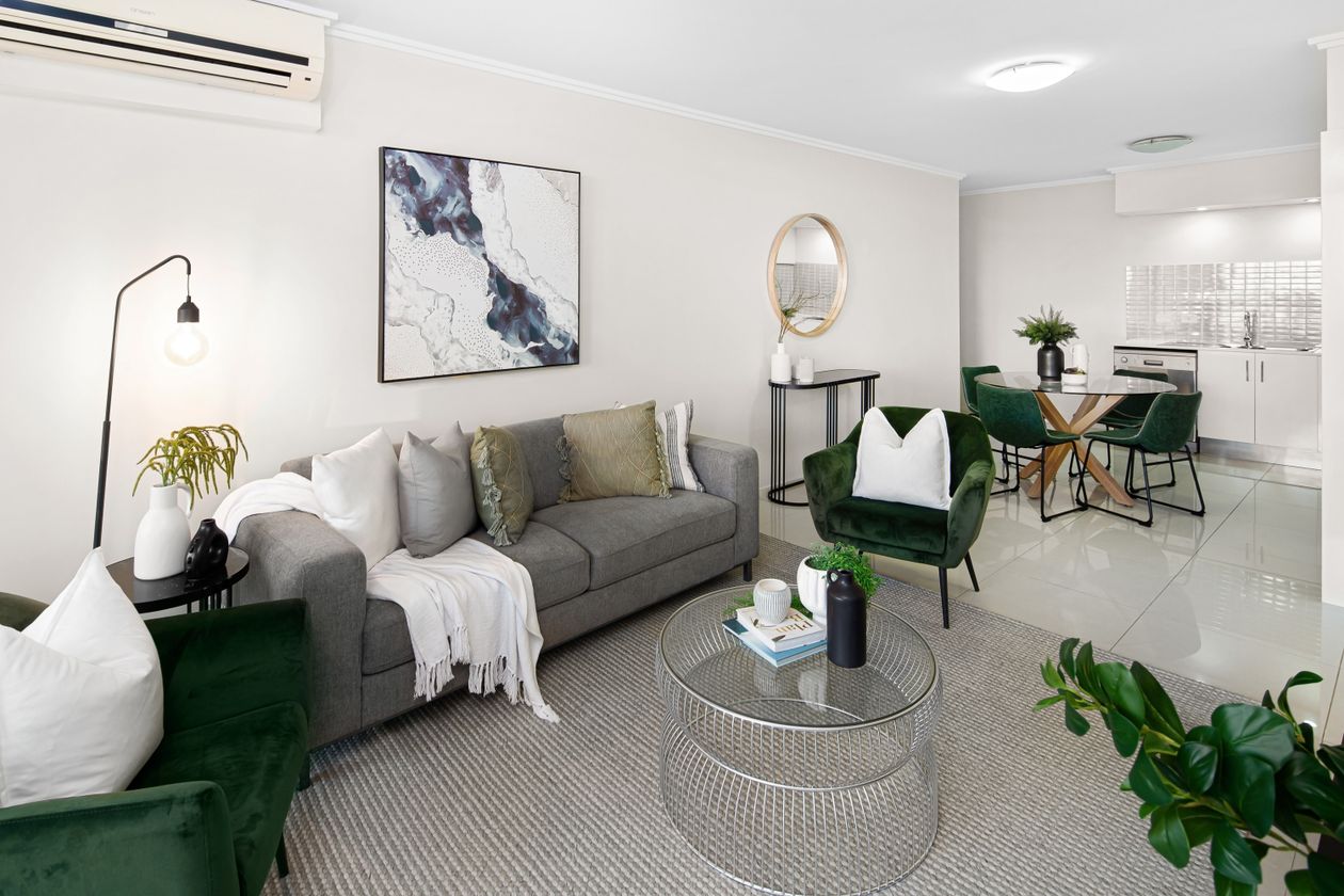 Bright modern living and dining space